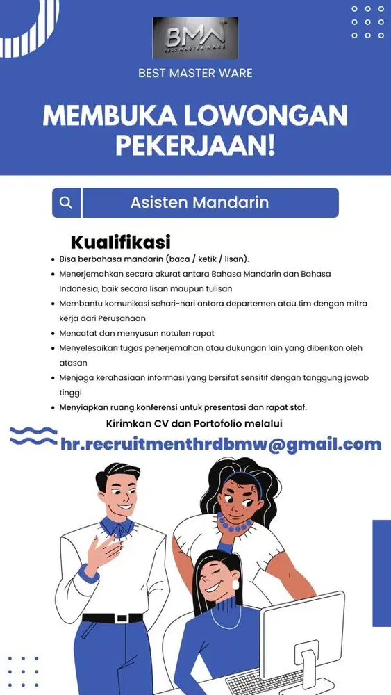 Lowongan Kepala Gudang berbahasa Mandarin