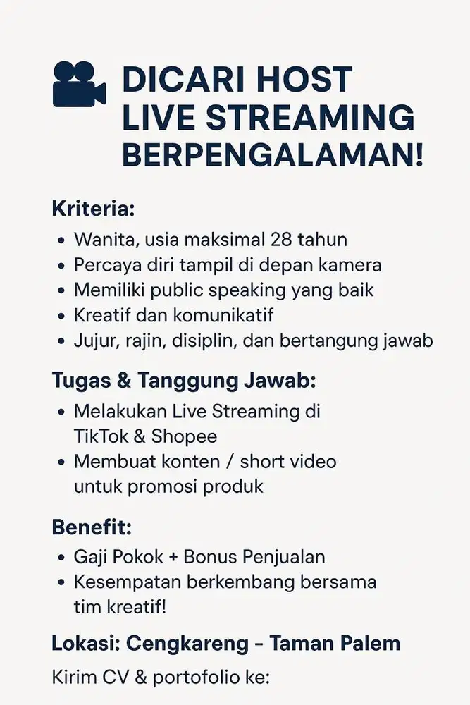 DICARI LIVE STREAMING BERPENGALAMAN