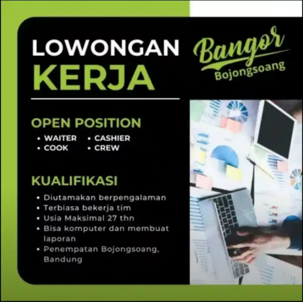 LowonganKerjaLokerWaiters,Cook,Cashier,CrewBangorBojongsoangSecepatnya