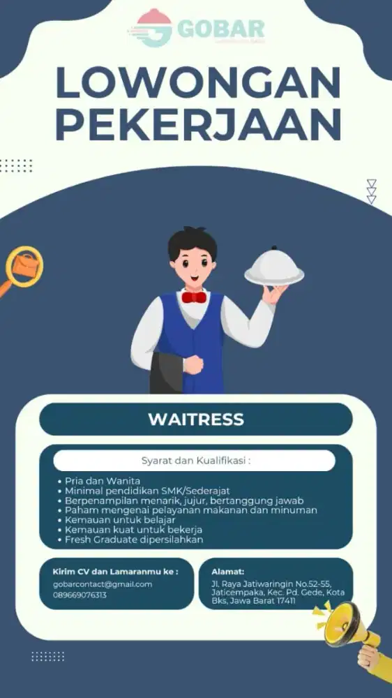 Lowongan kerja waiter restoran