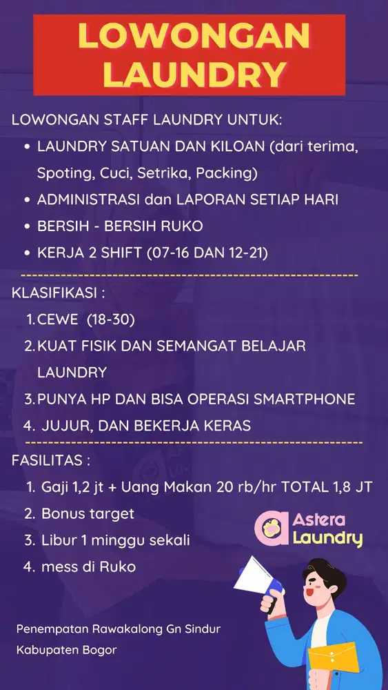 LOWONGAN LAUNDRY