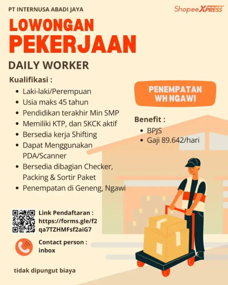 LOWONGAN KERJA DAILY WORKER