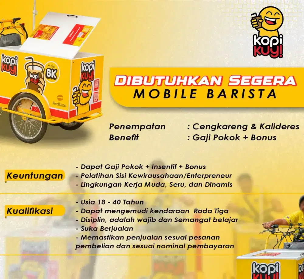 Dibutuhkan segera mobile Barista