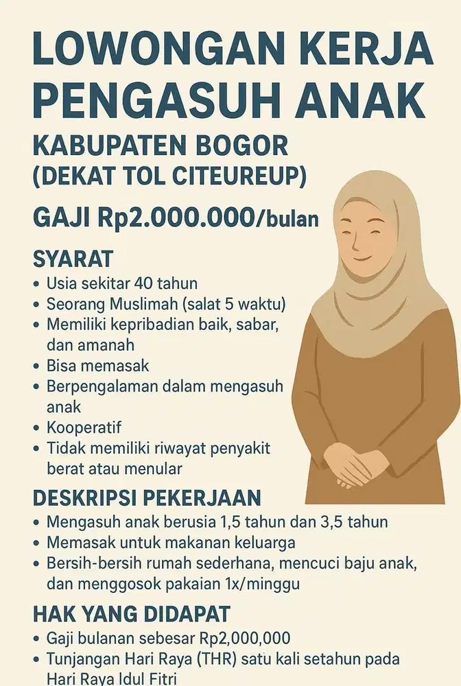 Lowongan Kerja Pengasuh Anak [SEGERA]