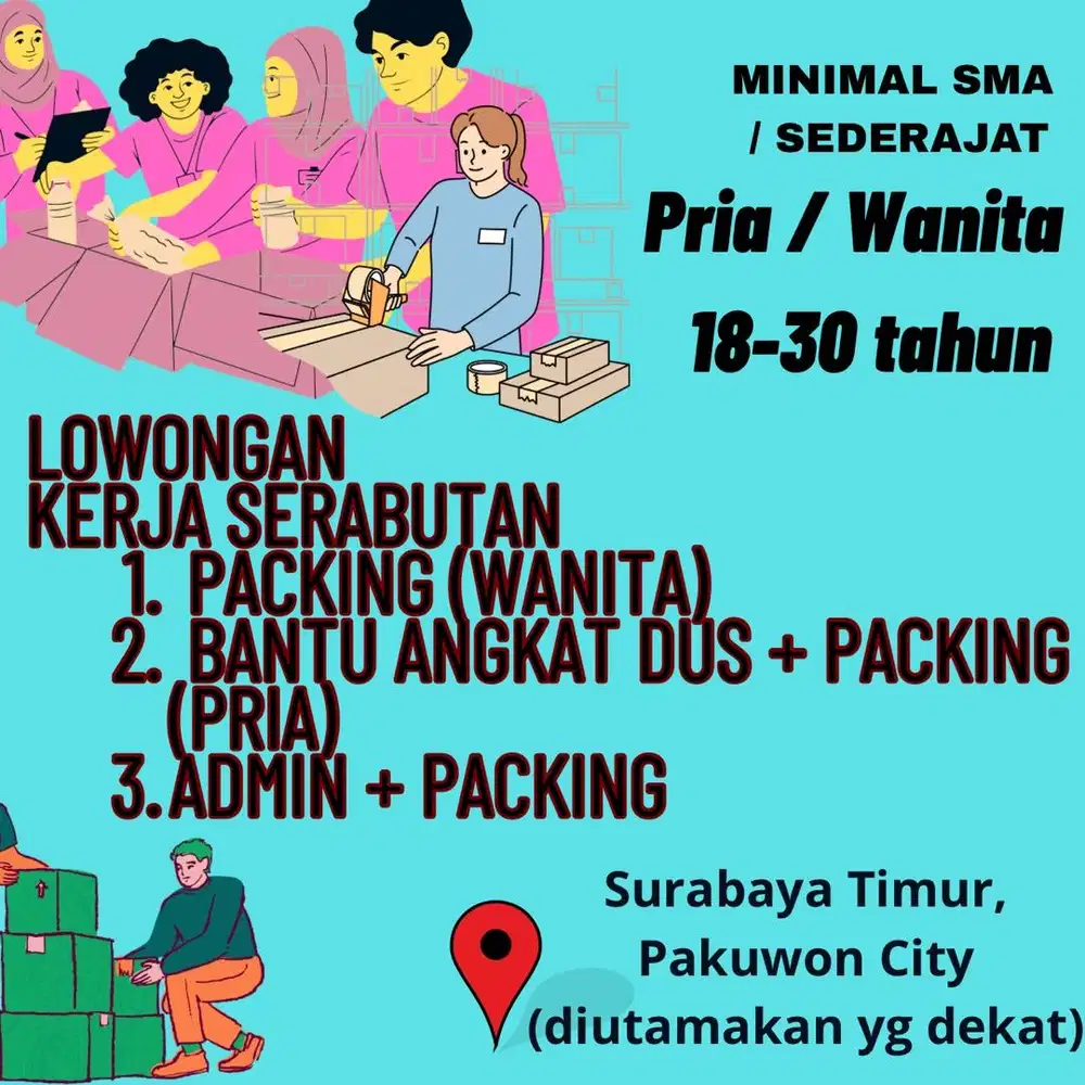 Lowongan kerja packing Surabaya Timur