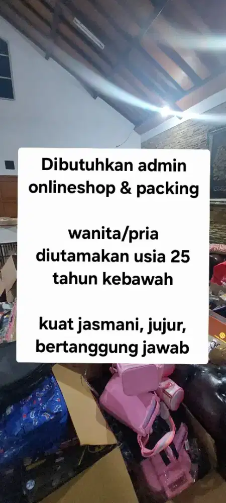 Lowongan packing harian