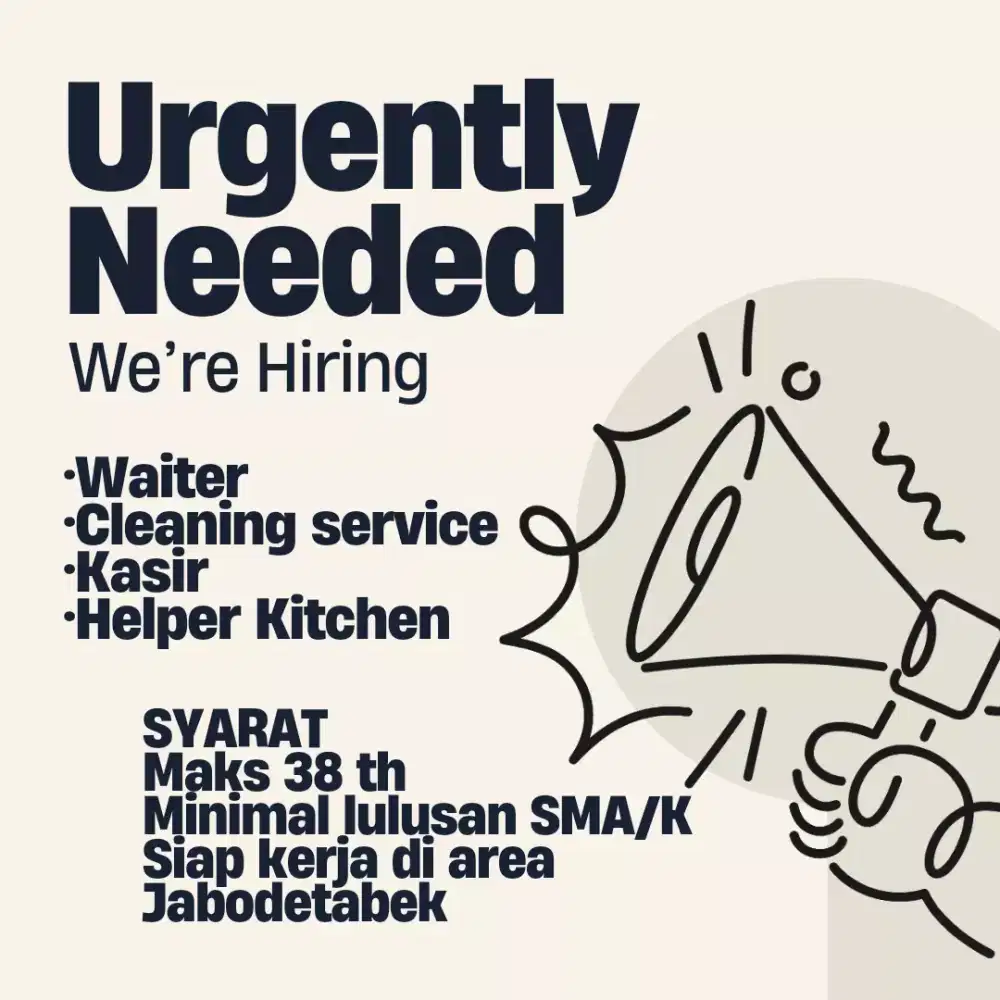 Cari pegawai untuk outlet restaurant bistro