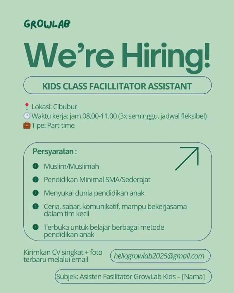 ASISTEN FASILITATOR KELAS MAIN ANAK