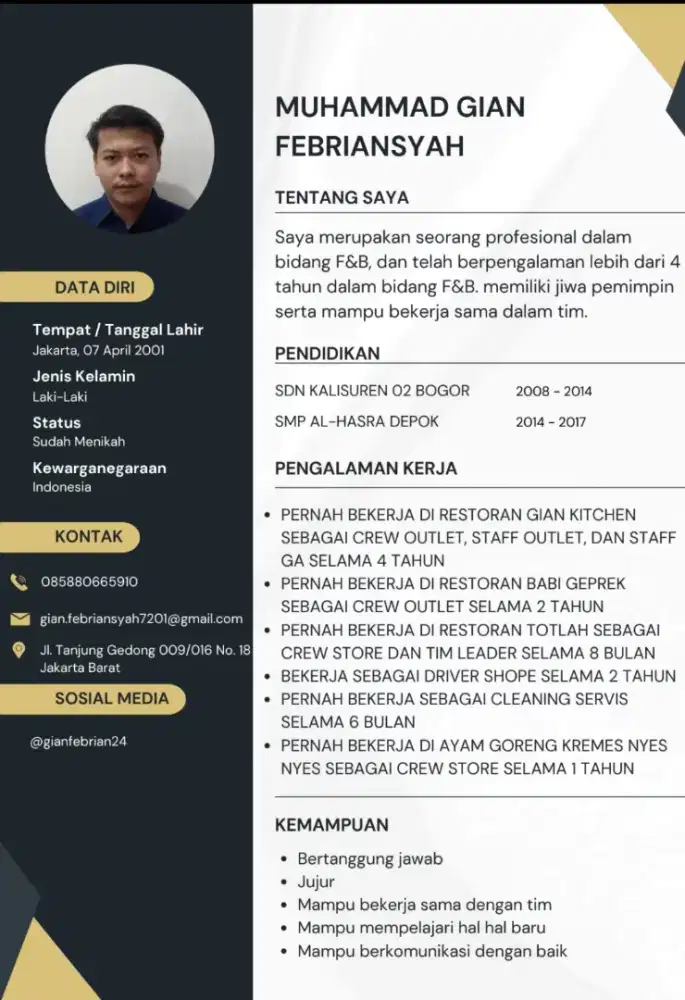 Mencari pekerjaan di bidang FnB