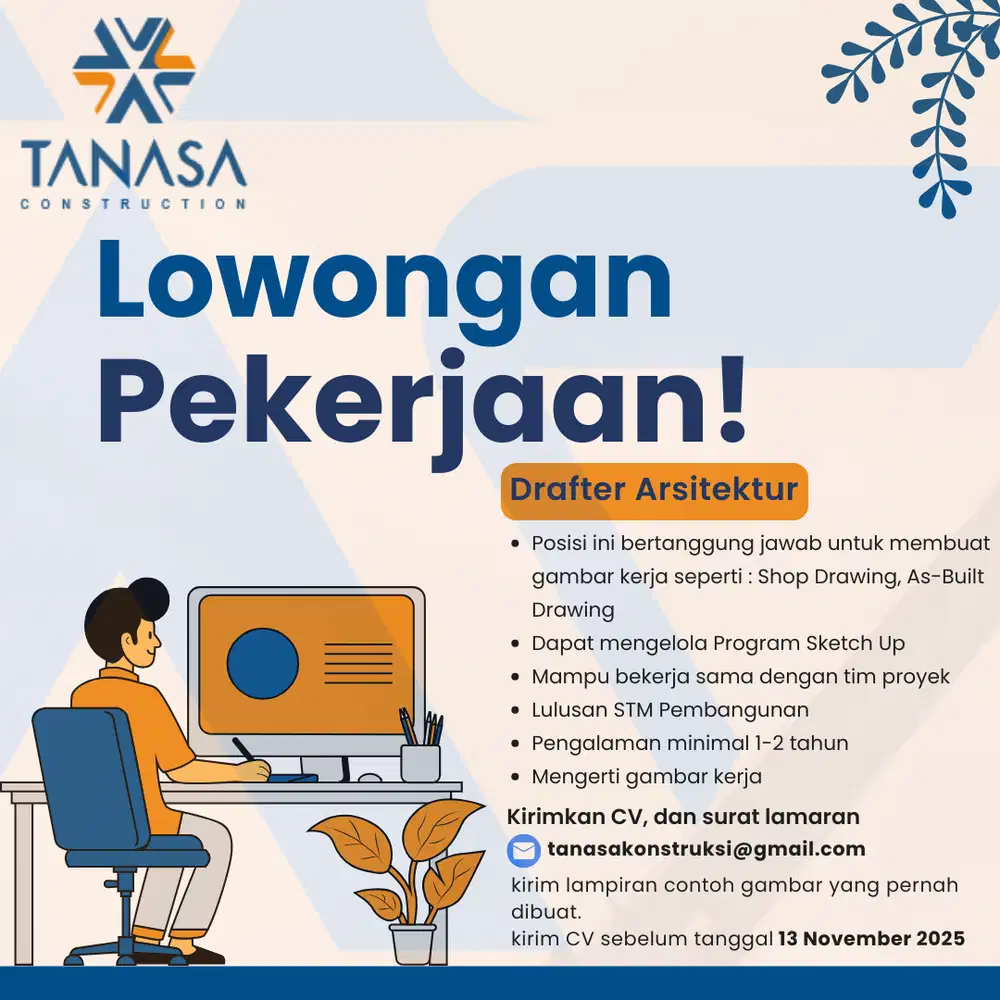 Lowongan Pekerjaan Drafter Arsitektur