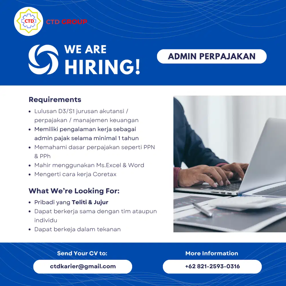 DIBUTUHKAN ADMIN PAJAK