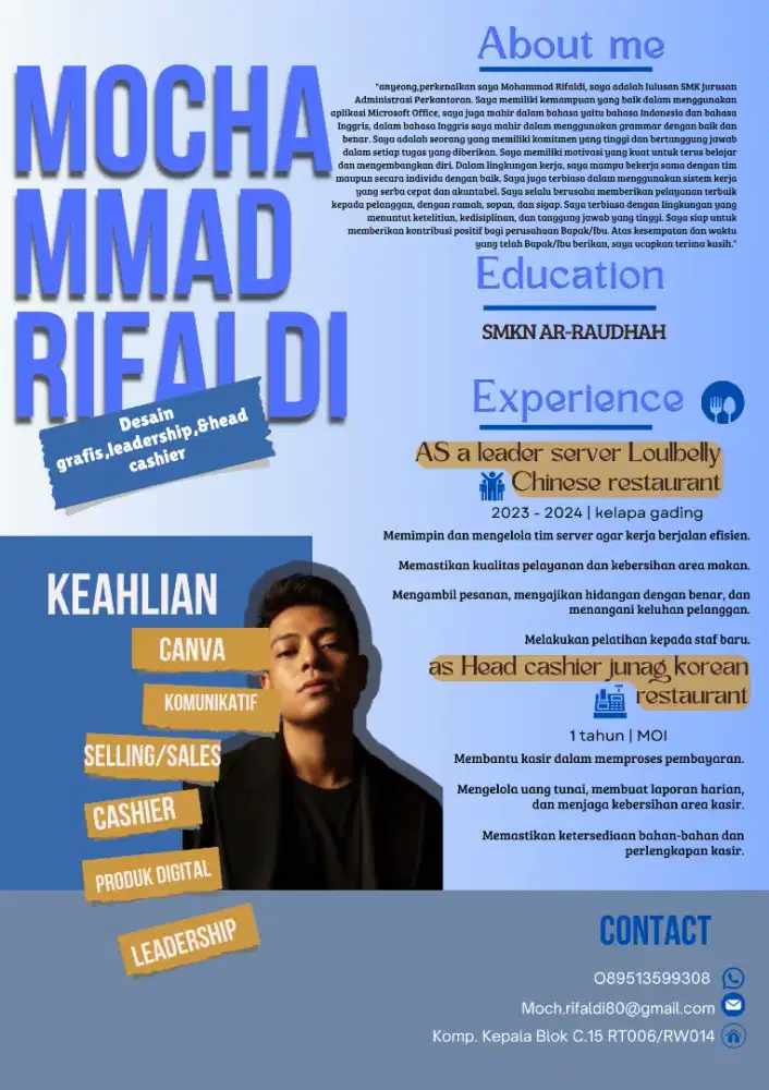 Seorang desain grafis yang sesang mencari klien untuk mendesin canva