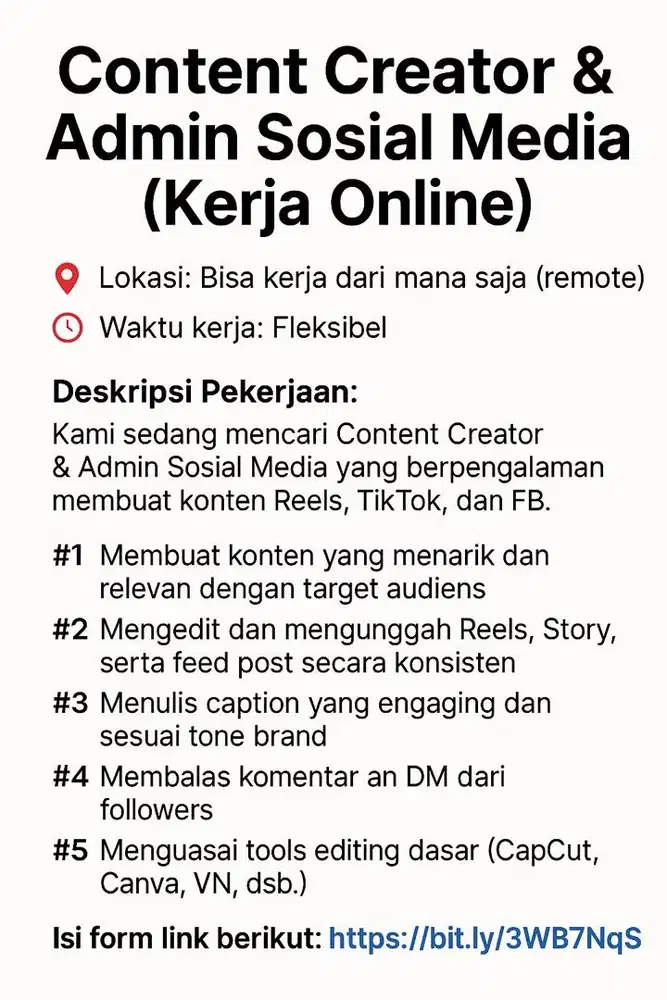 Konten Kreator & Sosial media admin