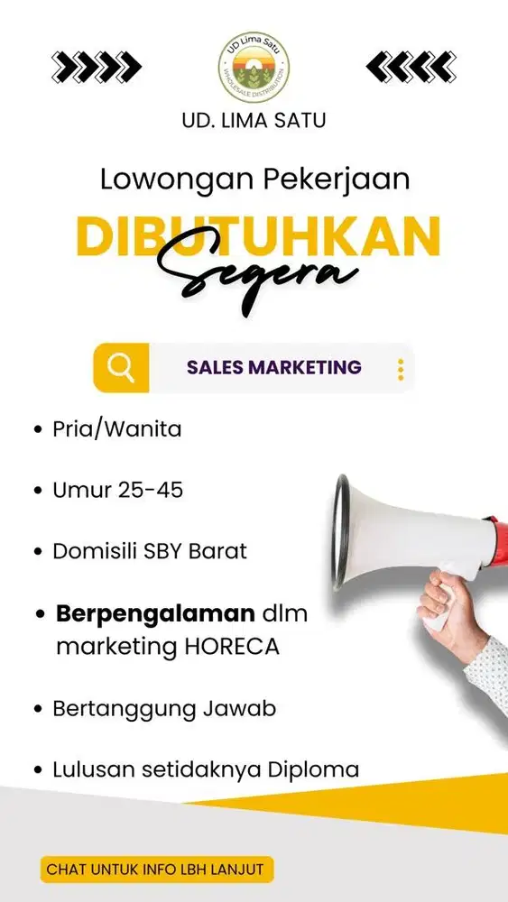 LOKER Sales Distributor Telur & Sembako