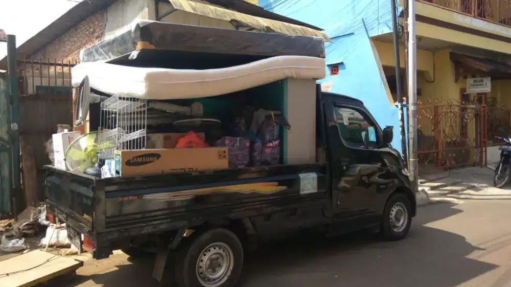 Jasa pindah rumah kontrakan menggunakan pickup losbak