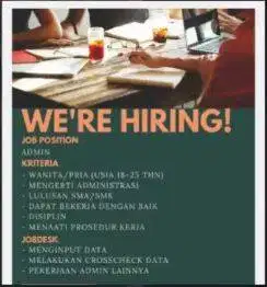 Staff Admin PT. Bintang Citra P. Jln. Kasir, Tangerang Kota