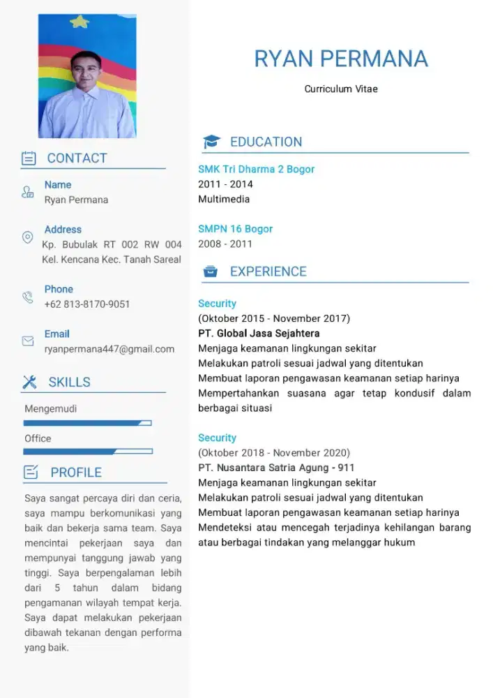 Cari pekerjaan supir pribadi, security