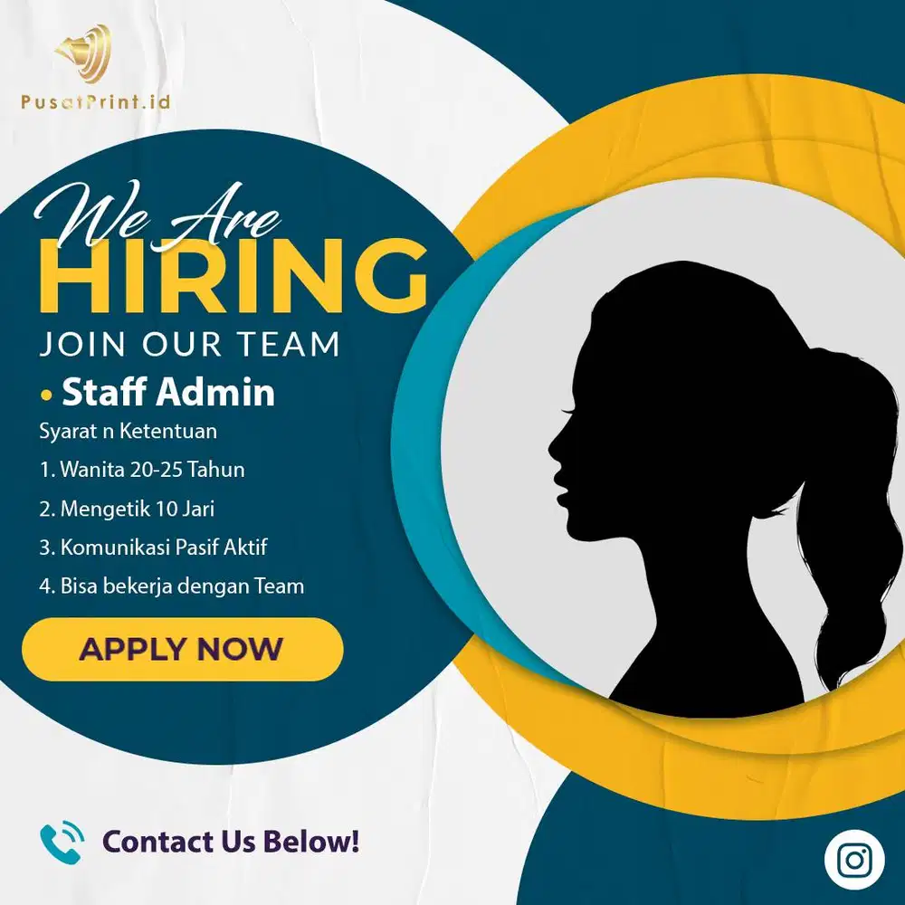 STAFF ADMINISTRASI PERCETAKAN CUSTOM WANITA