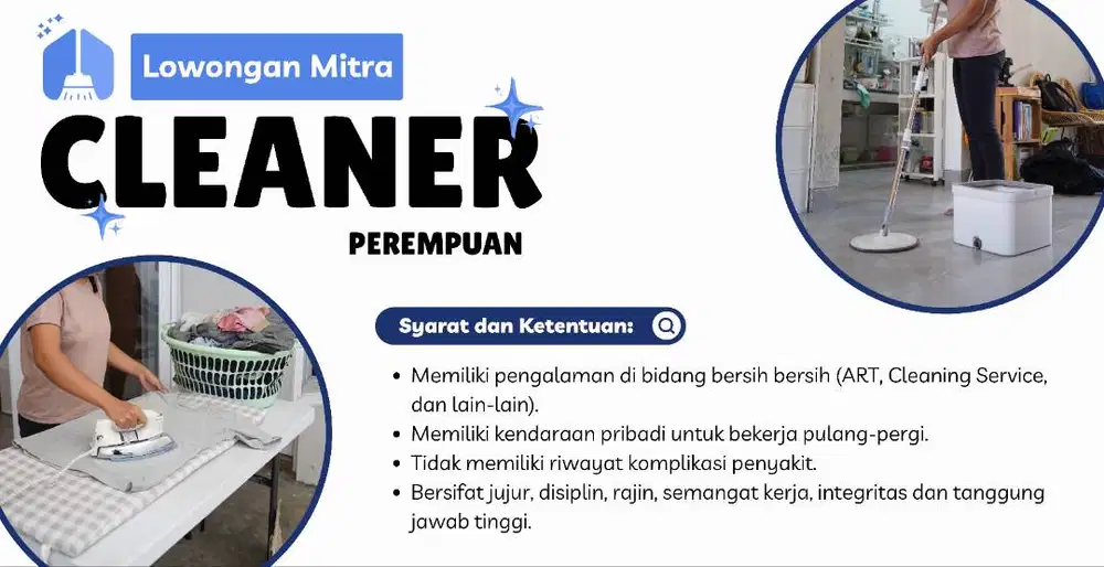 [PIK] Lowongan Mitra Bersih-Bersih Pulang Pergi (ART/Cleaning Service)