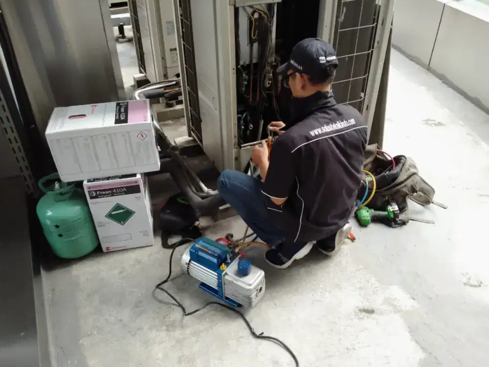 Service AC Kulkas showcase freezer chiller Mesin cuci pompa air