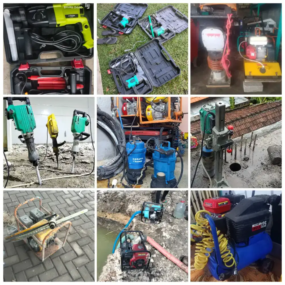 rental. Jack hammer/dril. Genset. Stamper. Vibrator. Coring. blower