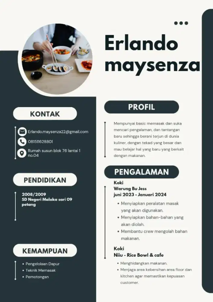 Helper cook / asisten koki
