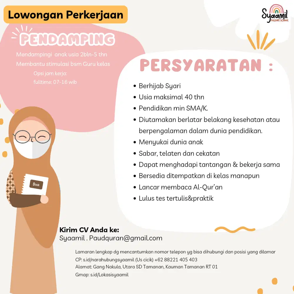 Lowongan Guru PAUD, bidan & pendamping