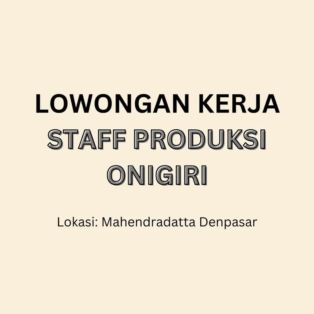 LOWONGAN PEKERJAAN AREA DENPASAR