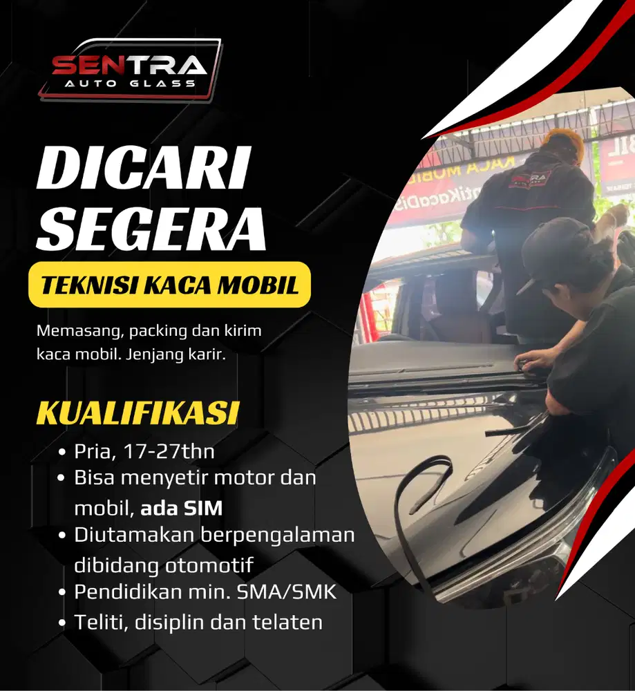 LOWONGAN KERJA : Teknisi Kaca Mobil