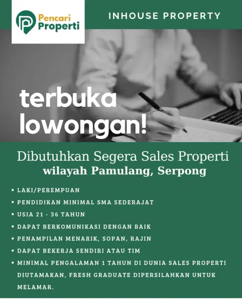 Dibutuhkan Segera Sales Property