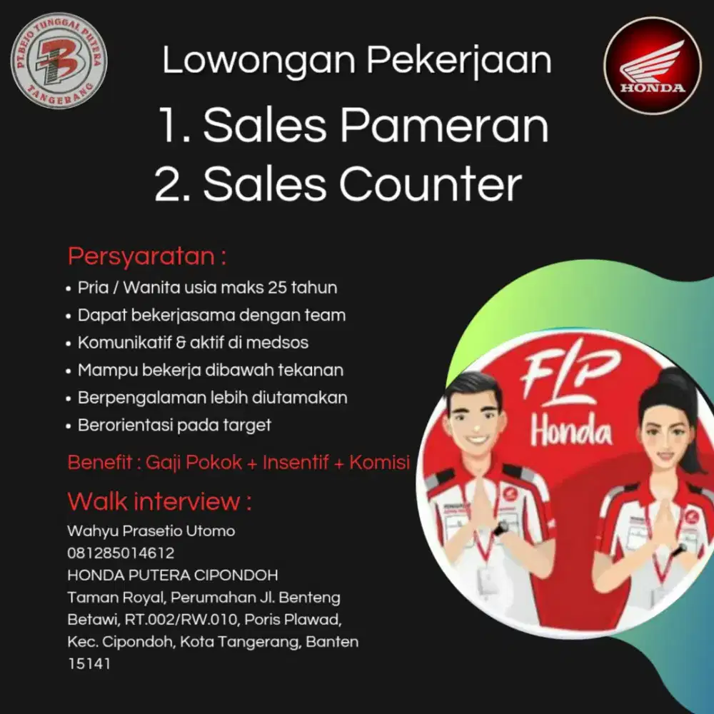 Lowongan Marketing Honda