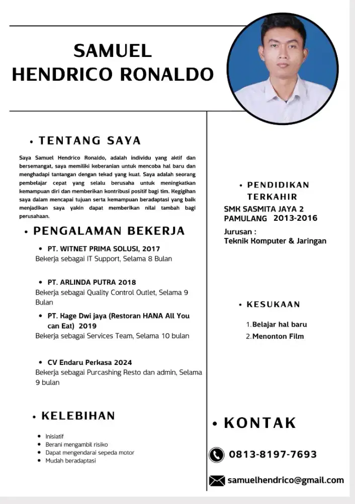 Saya mencari lowongan pekerjaan