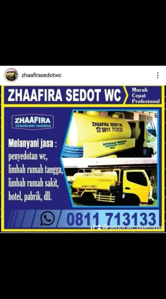Sedot wc limbah wilayah palembang dan sekitarnya