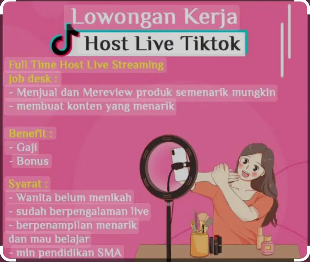 Loker Host Skincare Tiktok - jatisampurna cibubur - Jatiraden