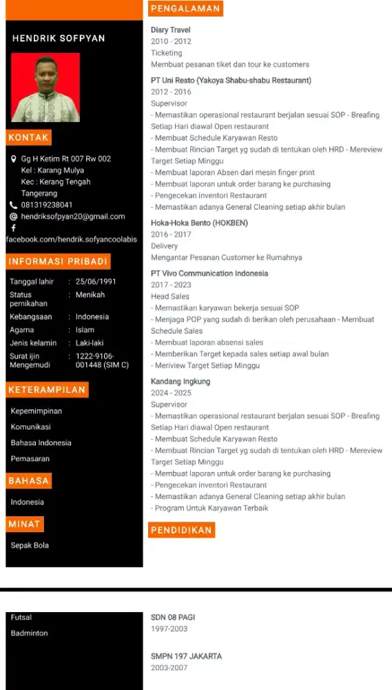 Cari loker SPV dan Manager Restaurant