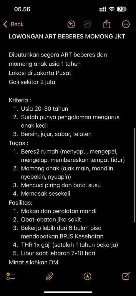 LOWONGAN ART BEBERES MOMONG JAKARTA PUSAT