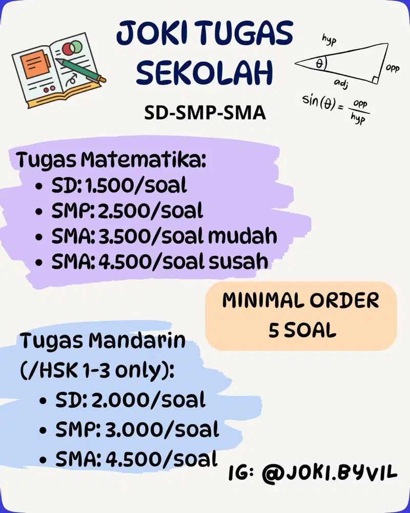 Joki Tugas Matematika dan Mandarin