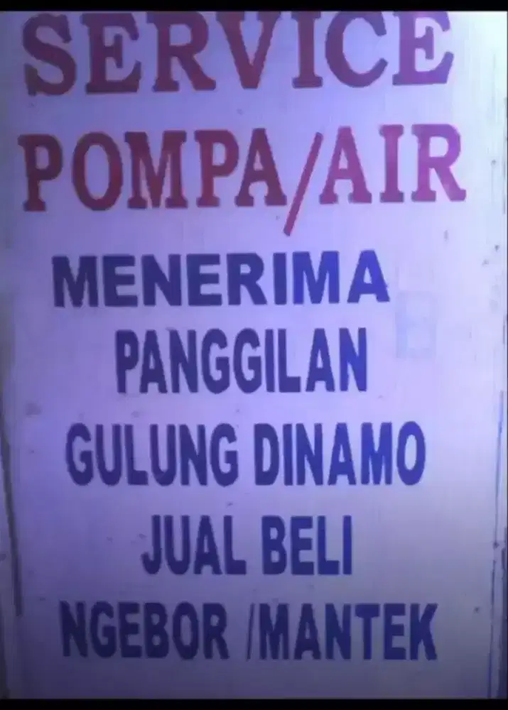 Kuras toren servis pompa air