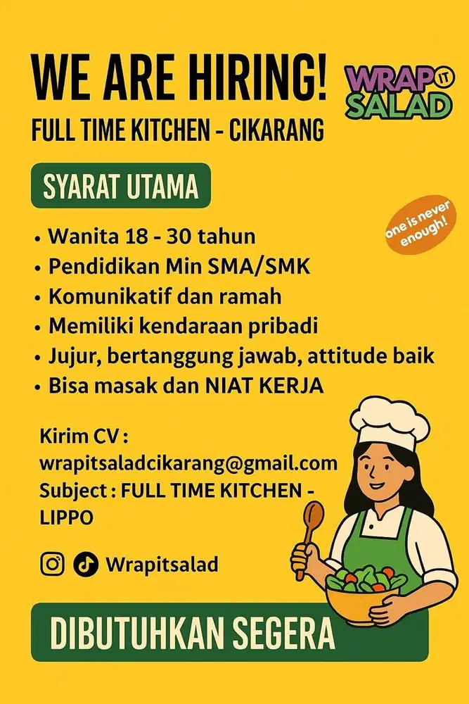 lowongan kerja crew salad