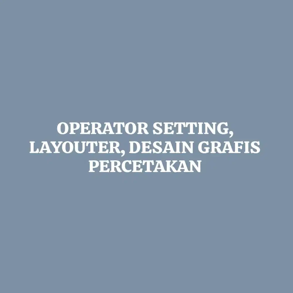 cari pekerjaan setting, Layouter & desain grafis