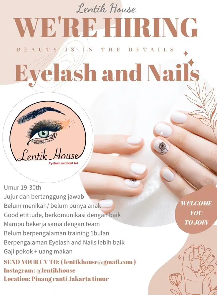 Lowongan kerja eyelash dan nail