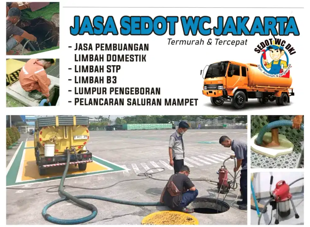SEDOT WC KURAS LUMPUR TINJA LIMBAH STP & SERVIS SALURAN MAMPET TUNTAS