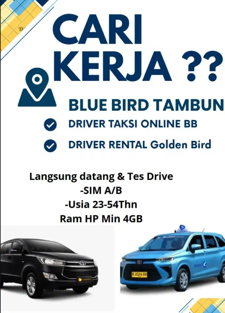 LOWONGAN DRIVER LANGSUNG KERJA