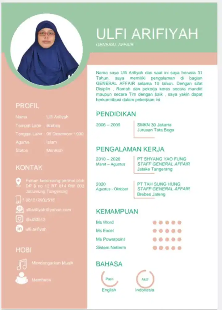 Mencari Pekerjaan (pengalaman Staff admin GA)