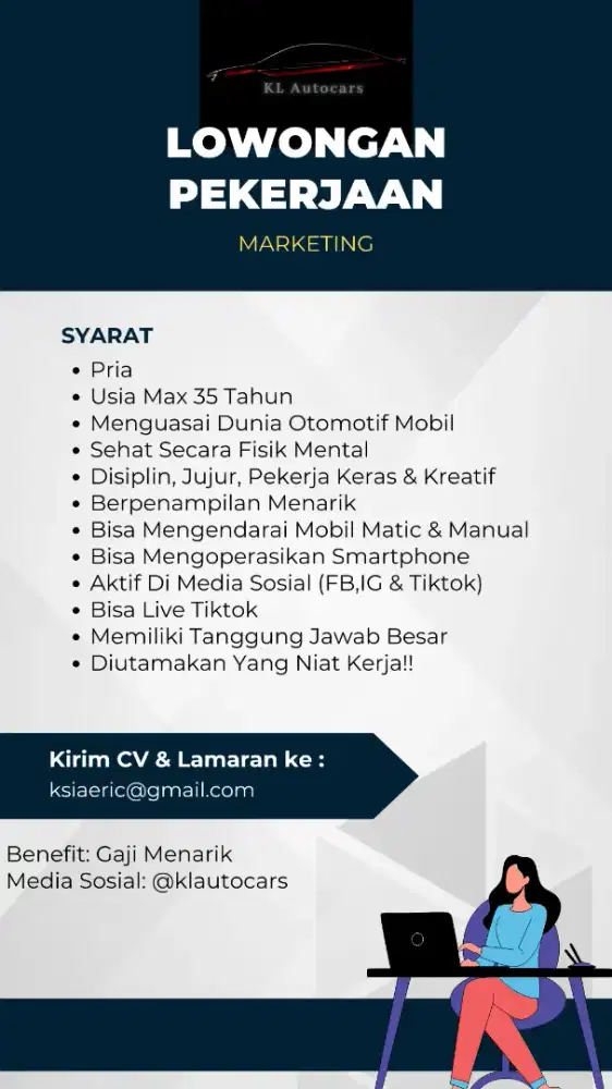 Dicari Marketing & Sales Jual Beli Mobil Bekas Semarang