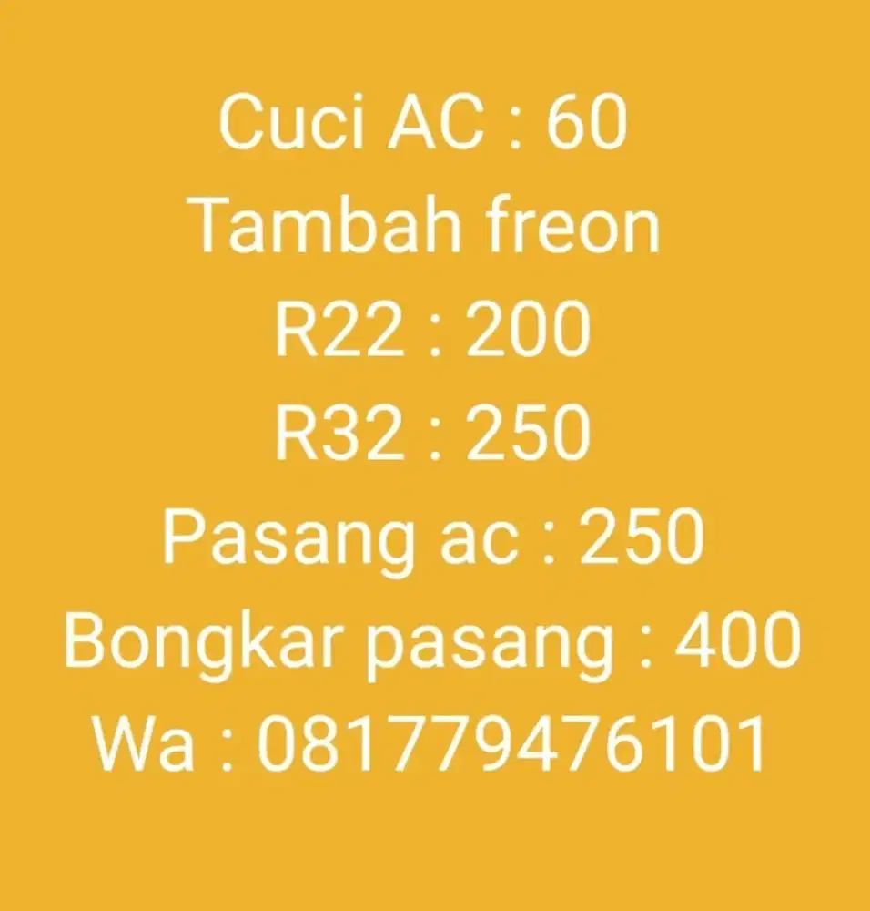 Service AC , kulkas , mesin cuci 24 jam Bergaransi