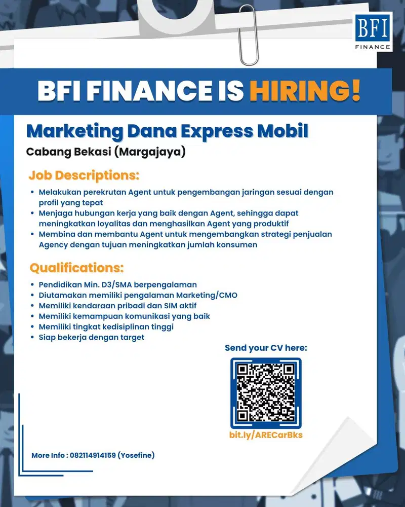 Marketing Staff Leaseback - Bekasi