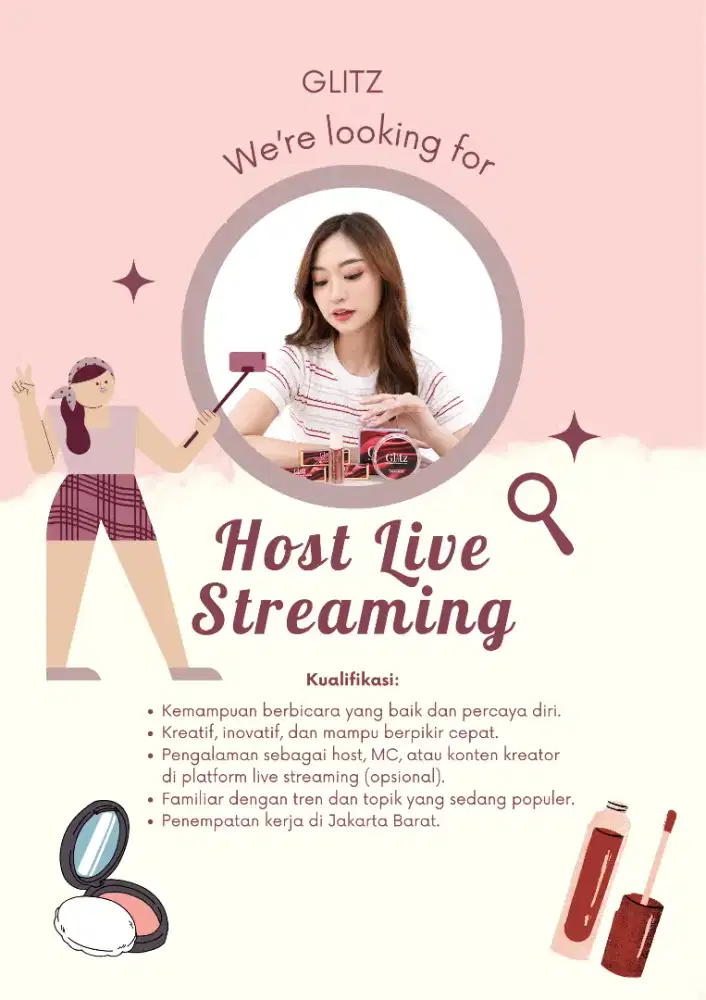 Dicari HOST LIVE TIK TOK/SHOPEE