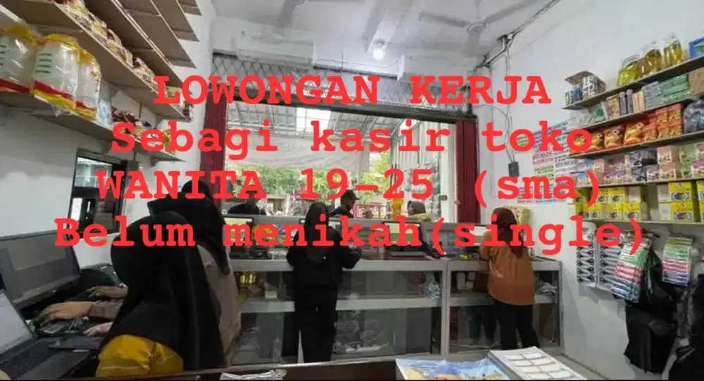 Lowongan kerja kasir( wanita)