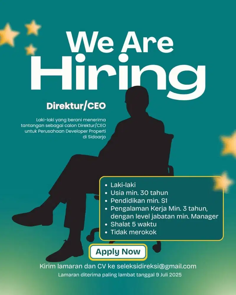 LOWONGAN KERJA DIREKTUR/CEO